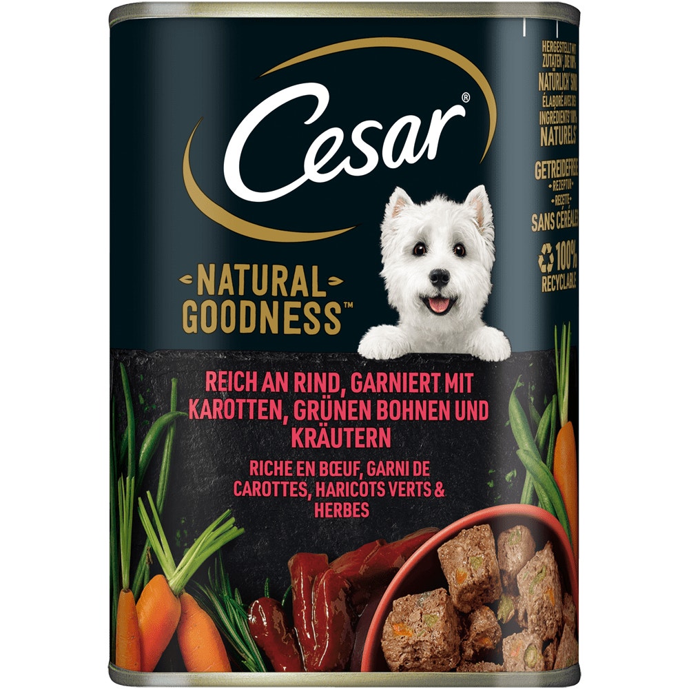 CESAR® NATURAL GOODNESS™ Terrine mit Rind, Superfoods, ohne Getreide, 400g - 1