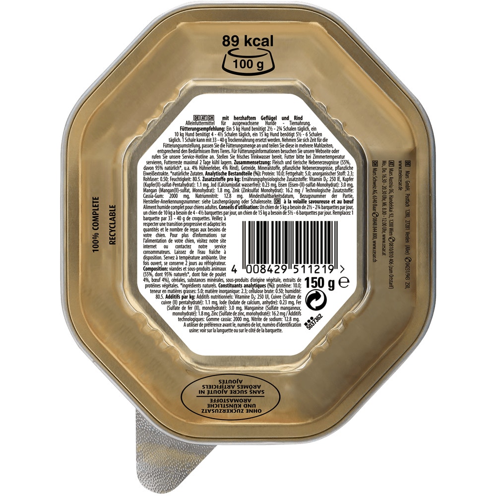 CESAR® Klassik-Terrine mit Geflügel & Rind, 150g - 2